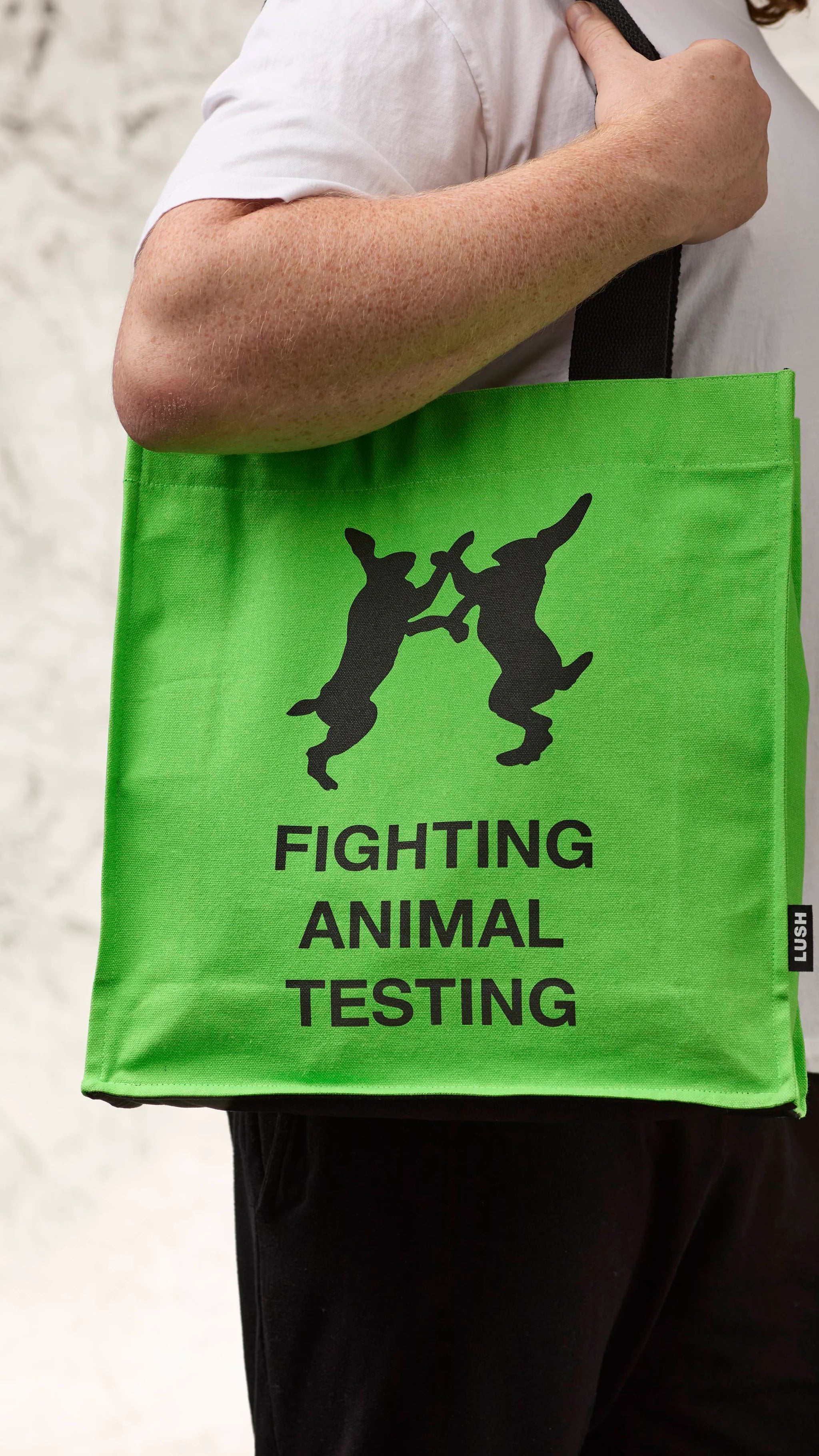 Fighting Animal Testing - Fluoro Green Tote Bag