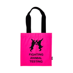 Fighting Animal Testing Tote - Fluoro Pink Tote Bag