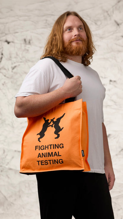 Fighting Animal Testing - Fluoro Orange Tote Bag